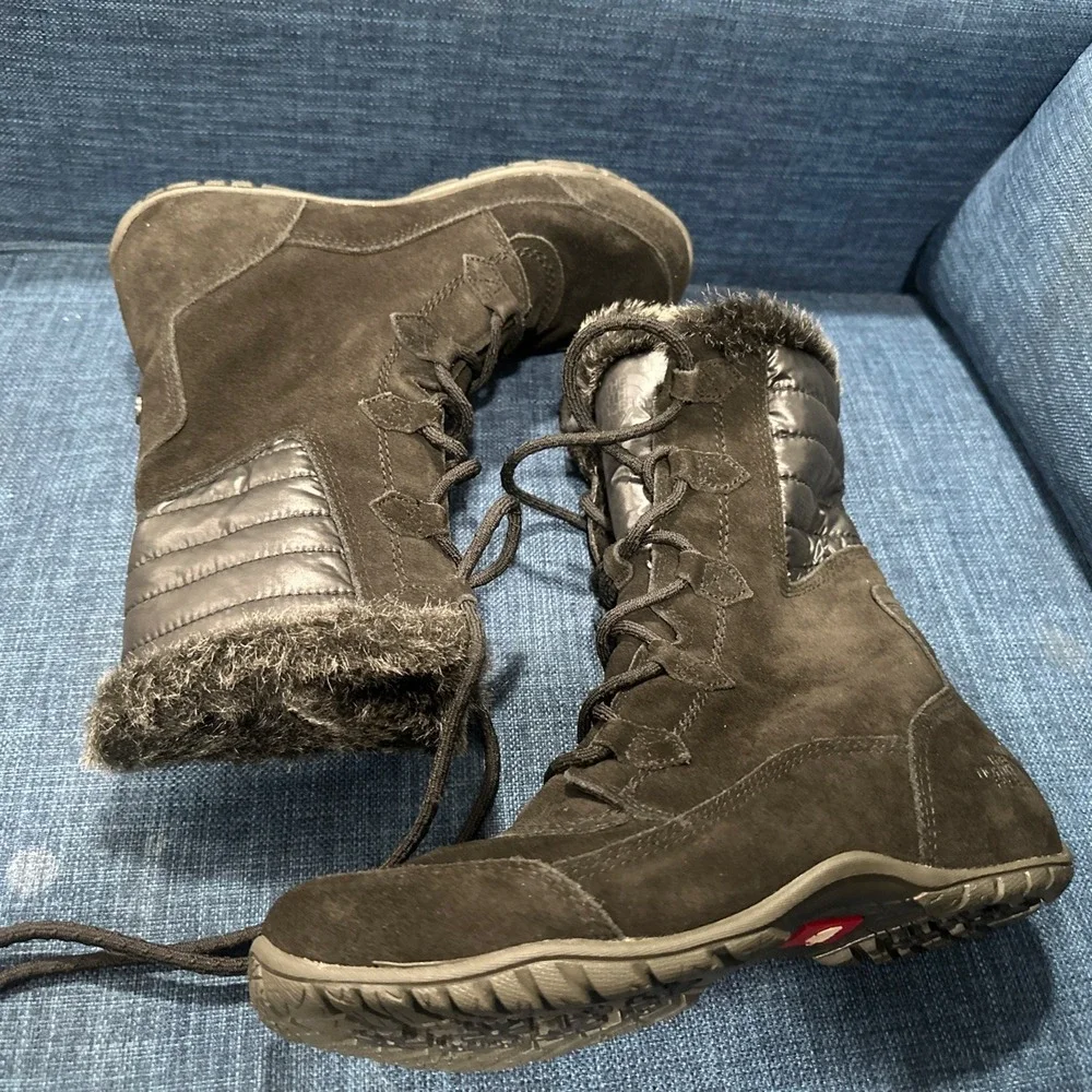 The North Face Suede Faux Fur Primaloft 200gr Waterproof Winter Boots Womens 7.5